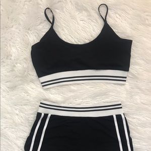 Crop Top High Waisted Shorts Set
